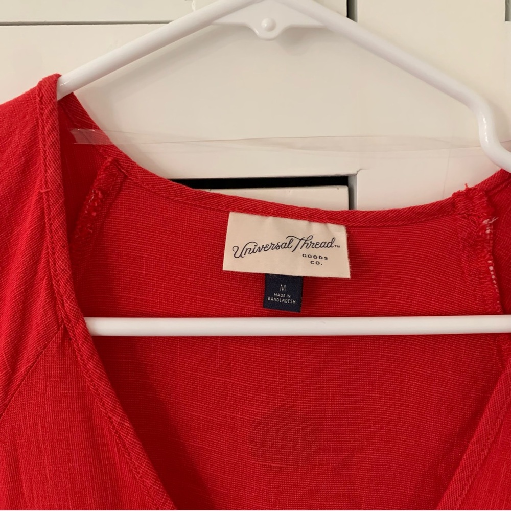 Universal Thread Red V Neck Puff Pocket Dress Siz… - image 6